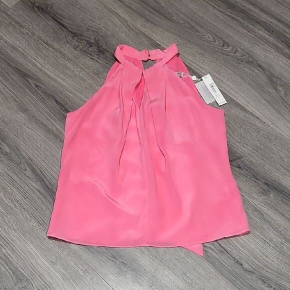 NWT Pepto Pink Silk Lined Tank Top - Picture 1 of 8